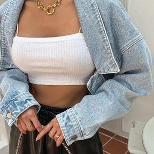 Women's denim cropped jacket size small